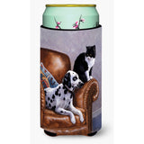 Caroline'S Treasures Dalmatian With Cat Tall Boy Koozie Hugger, Multicolor