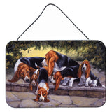 Caroline'S Treasures Basset Hound Puppies, Momma And Daddy Wall Or Door Hanging Prints Bdba0276Ds812, 8Hx12W
