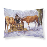 Caroline'S Treasures Horses Eating Hay In The Snow Fabric Standard Pillowcase Bdba0297Pillowcase, Multicolor