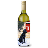 Caroline'S Treasures Black Labrador By The Mail Box Wine Bottle Koozie Hugger, 750Ml, Multicolor
