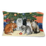 Caroline'S Treasures Cats Under The Christmas Tree Fabric Standard Pillowcase Bdba0345Pillowcase, Multicolor