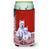 Caroline'S Treasures Red Door Westies Tall Boy Koozie Hugger, Multicolor