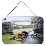 Caroline'S Treasures Cows Drinking At The Creek Bank Wall Or Door Hanging Prints Bdba0350Ds812, 8Hx12W