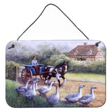 Caroline'S Treasures Geese Crossing Before The Horse Wall Or Door Hanging Prints Bdba0351Ds812, 8Hx12W