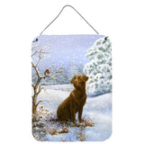 Caroline'S Treasures Chocolate Labrador Snowy Robin Wall Or Door Hanging Prints Bdba434Ads1216, 16Hx12W, Multicolor