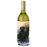 Caroline'S Treasures Black Labradors Snowy Day Wine Bottle Koozie Hugger, 750Ml, Multicolor