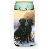 Caroline'S Treasures Black Labradors Snowy Day Tall Boy Beverage Insulator Hugger, Multicolor