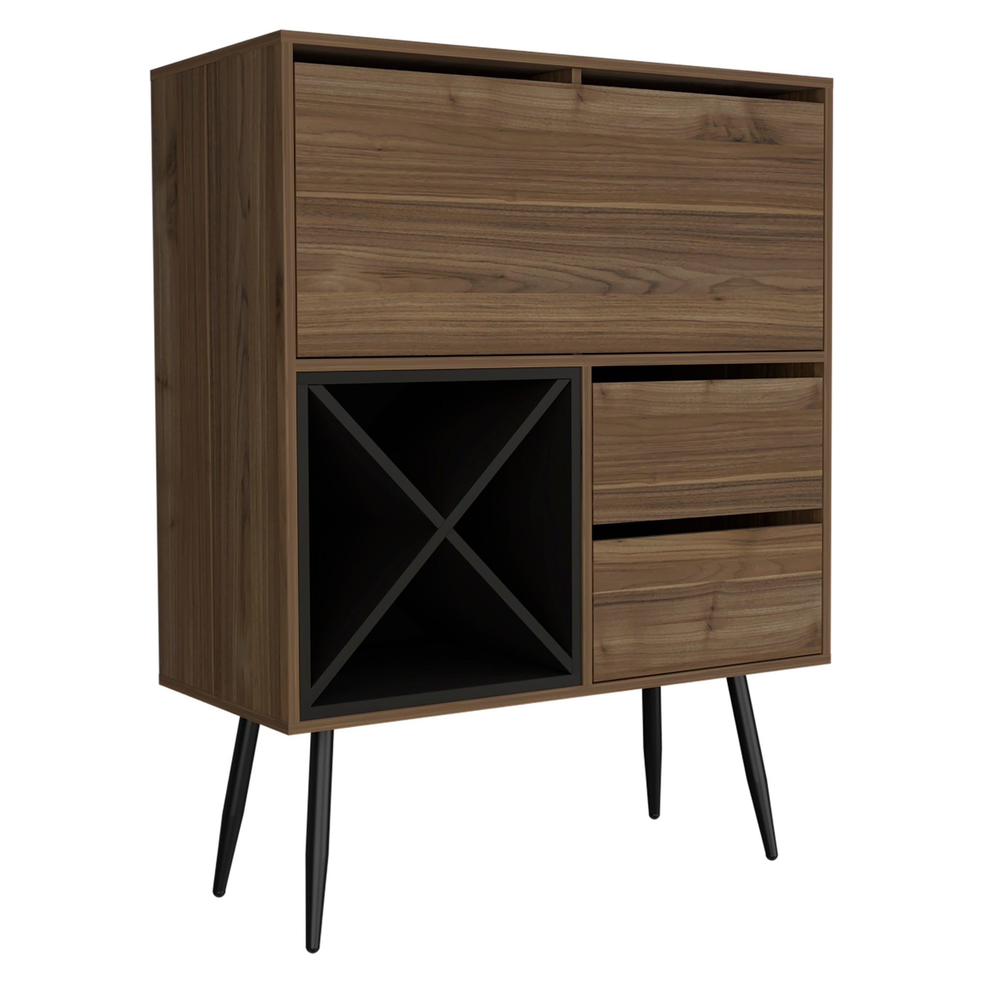 Prunus Bar Cabinet -Living Room -Mahogany / Black