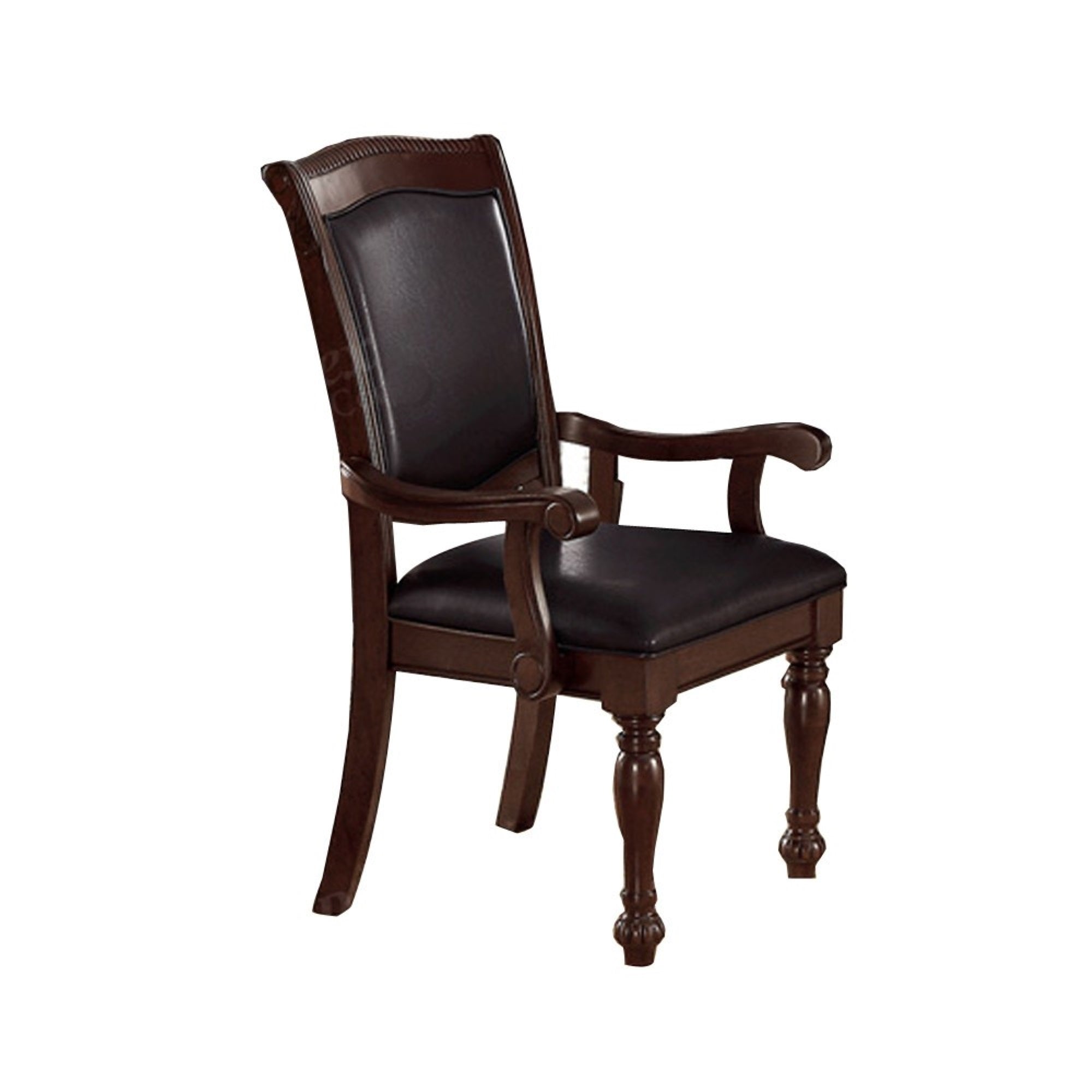 Old Style Rubber Wood Arm Chair Set Of 2 Brown