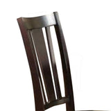Contemporary Rubber Wood Dining Chair With Upholstered Seat, Set Of 2,Brown