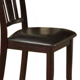 Contemporary Rubber Wood Dining Chair With Upholstered Seat, Set Of 2,Brown