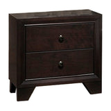 Transitional Wooden Nightstand With Two Spacious Drawers, Brown