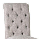 Side Chair With Button Tufted Backrest, Set Of 2, Gray