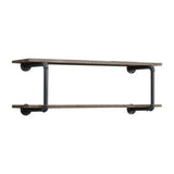 Antique Metal Framed Wall Rack, Brown And Gray