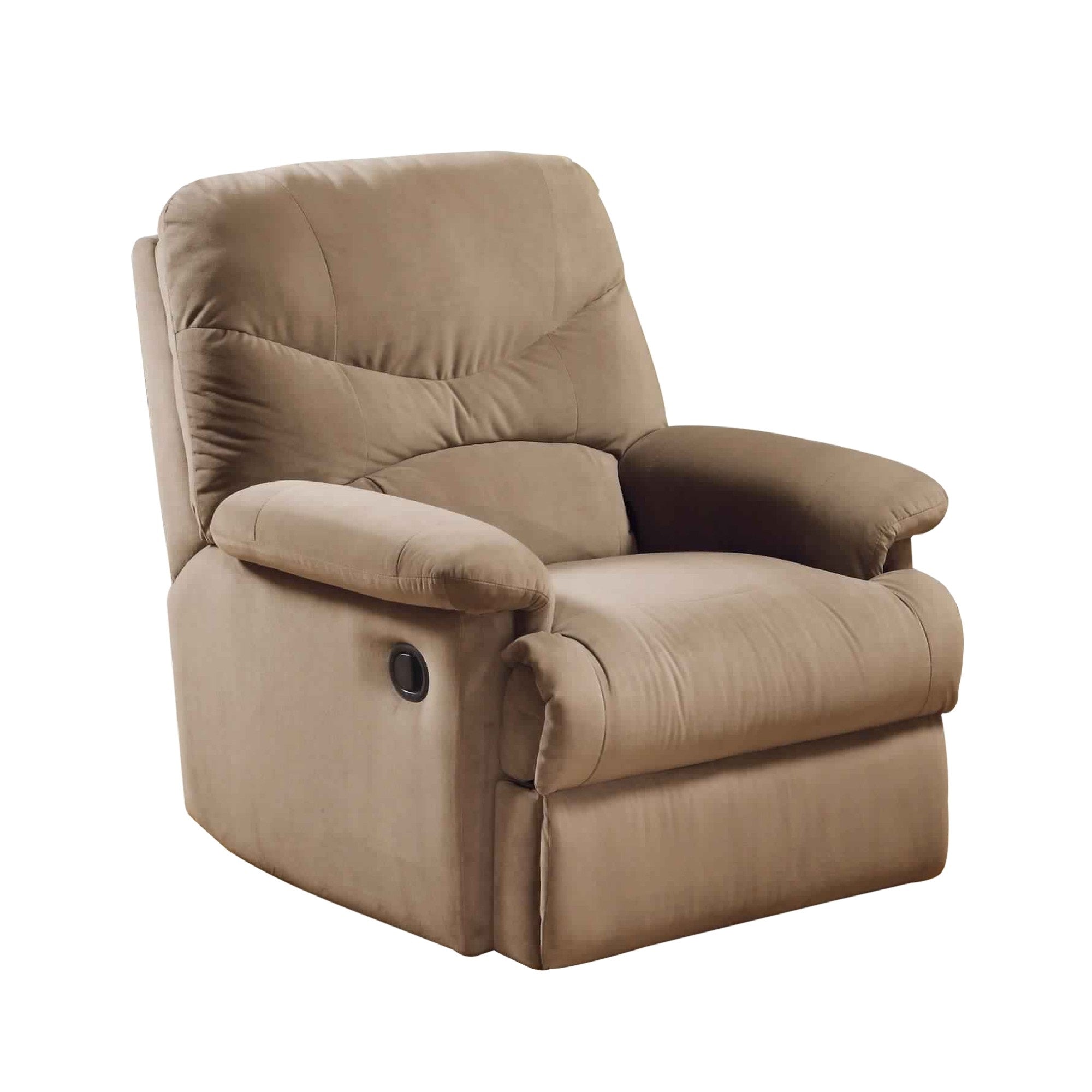 Deby 35 Inch Modern Motion Recliner Chair, Soft Microfiber Seat, Brown
