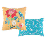 Sama 5 Piece Reversible King Quilt Set, Floral Print Patterns, Multicolor