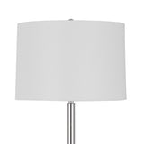 Charlie 61 Inch Modern Floor Lamp, Wood Table, 1 Usb, Glossy, White, Brown