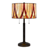 Eli 24 Inch Tiffany Style Table Lamp, Glass Shade, Antique Bronze