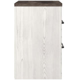 Jule 25 Inch Modern Rustic Wood Nightstand, 2 Tone, Gray Plank Top, White
