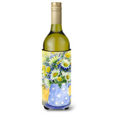 Caroline'S Treasures Blue And Yellow Flowers By Maureen Benfield Wine Bottle Koozie Hugger, 750Ml, Multicolor