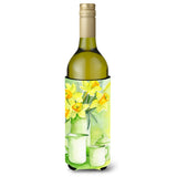 Caroline'S Treasures Yellow Daffodils By Maureen Benfield Wine Bottle Koozie Hugger, 750Ml, Multicolor