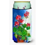 Caroline'S Treasures Geraniums By Maureen Benfield Tall Boy Koozie Hugger, Multicolor