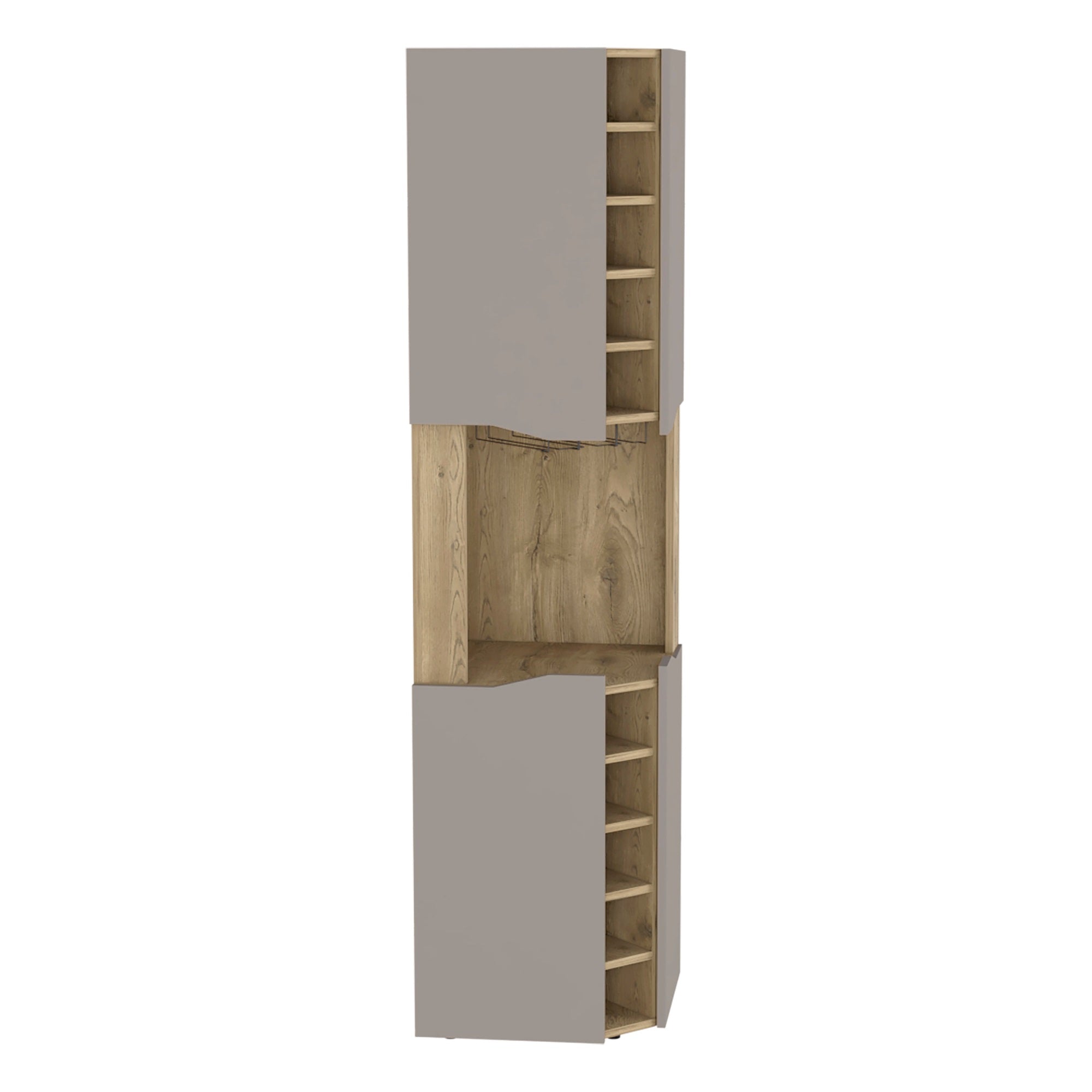 Obregon Corner Bar Cabinet -Living Room -Macadamia / Taupe