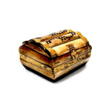 Bone Box W/Brass Trim & Purple Velvet