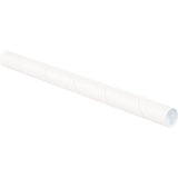 Global Industrial Mailing Tubes With Caps 1-1/2Dia. X 9L 0.060 Thick White 50/Pack