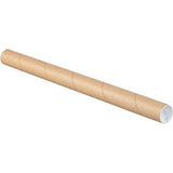 Mailing Tubes With Caps 1-1/2 Dia. X 24L 0.06 Thick Kraft 50/Pack