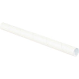 Mailing Tubes With Caps 1-1/2 Dia. X 24L 0.06 Thick White 50/Pack