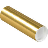 Global Industrial Mailing Tubes With Caps 2Dia. X 6L 0.060 Thick Gold 50/Pack