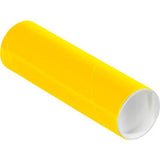 Global Industrial Mailing Tubes With Caps 2Dia. X 6L 0.060 Thick Yellow 50/Pack