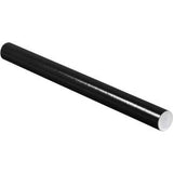 Colored Mailing Tubes With Caps 2 Dia. X 24L 0.06 Thick Black 50/Pack