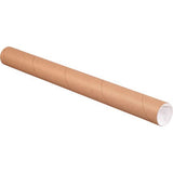 Global Industrial Mailing Tubes With Caps 2Dia. X 24L 0.060 Thick Kraft 6/Pack