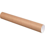 Mailing Tubes With Caps 3 Dia. X 20L 0.07 Thick Kraft 24/Pack