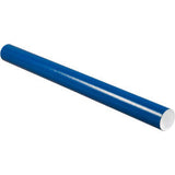 Colored Mailing Tubes With Caps 3 Dia. X 36L 0.07 Thick Blue 24/Pack