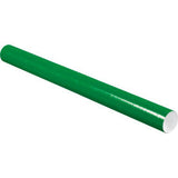 Global Industrial Mailing Tubes With Caps 3Dia. X 36L 0.070 Thick Green 24/Pack