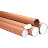 Global Industrial Heavy Duty Mailing Tube W/Caps 4 Dia. X 72L 0.125 Thick Kraft 12/Pk