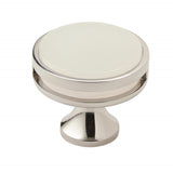 Oberon 1-3/8 In (35 Mm) Diameter Polished Nickel/Frosted Cabinet Knob