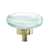 Glacio 1-3/4 In (44 Mm) Diameter Clear/Golden Champagne Cabinet Knob
