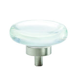 Glacio 1-3/4 In (44 Mm) Diameter Clear/Satin Nickel Cabinet Knob