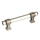 Glacio 3-3/4 In (96 Mm) Center-To-Center Clear/Polished Nickel Cabinet Pull