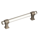 Glacio 5-1/16 In (128 Mm) Center-To-Center Clear/Satin Nickel Cabinet Pull