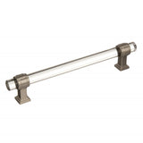 Glacio 6-5/16 In (160 Mm) Center-To-Center Clear/Satin Nickel Cabinet Pull