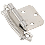 Variable Overlay Self-Closing, Face Mount Sterling Nickel Hinge - 2 Pack