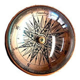 Paper Weight Marine Desktop Compass. Antique Brass, Felt Lining (22)