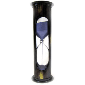 Antique Brass Mary Rose 5-Min. Hourglass W/ Purple Sand