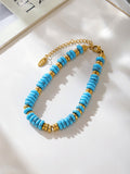 Elegant Turquoise & Gold-Tone Beaded Bracelet