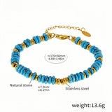 Elegant Turquoise & Gold-Tone Beaded Bracelet